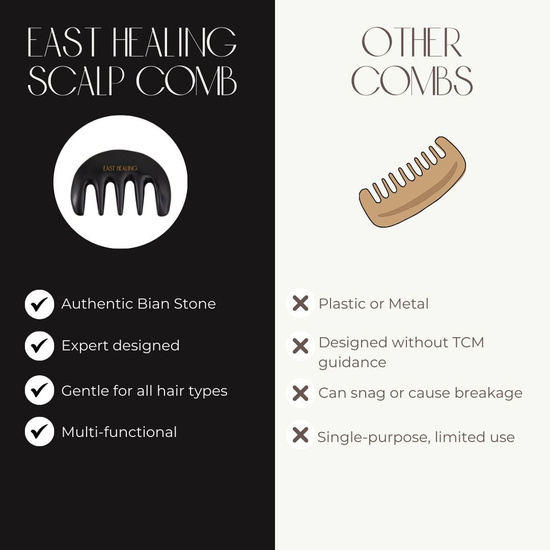 Bian Stone Scalp Gua Sha Comb