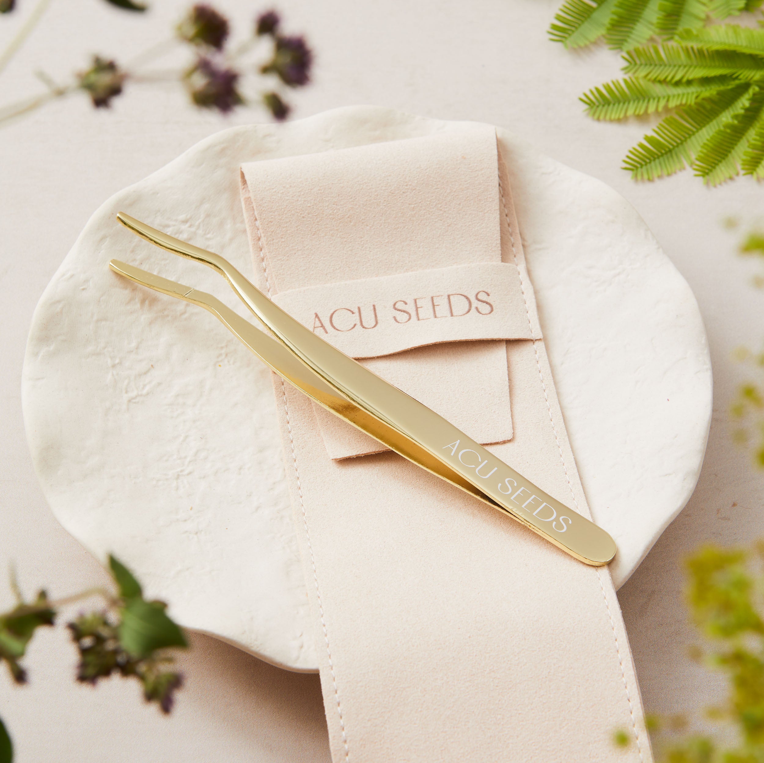 Gold Acu Seeds Tweezers