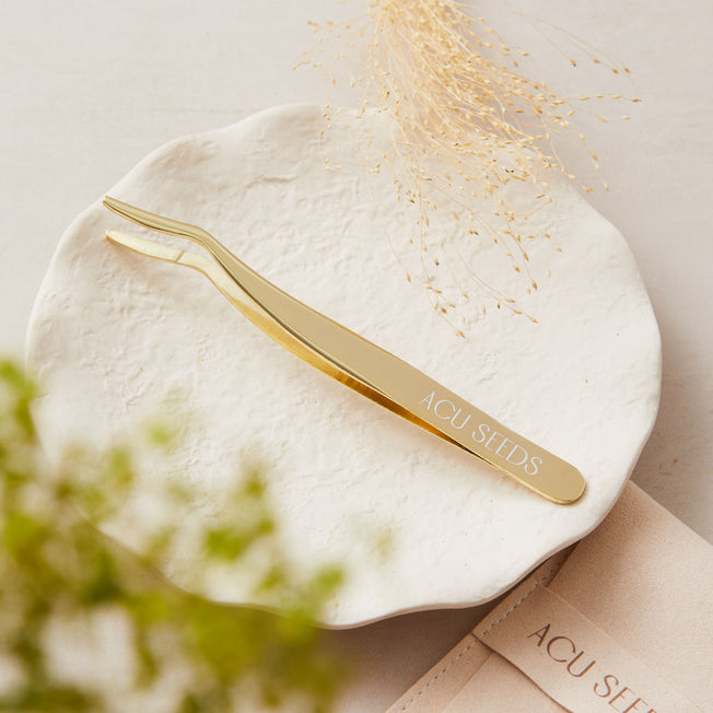 Gold Acu Seeds Tweezers