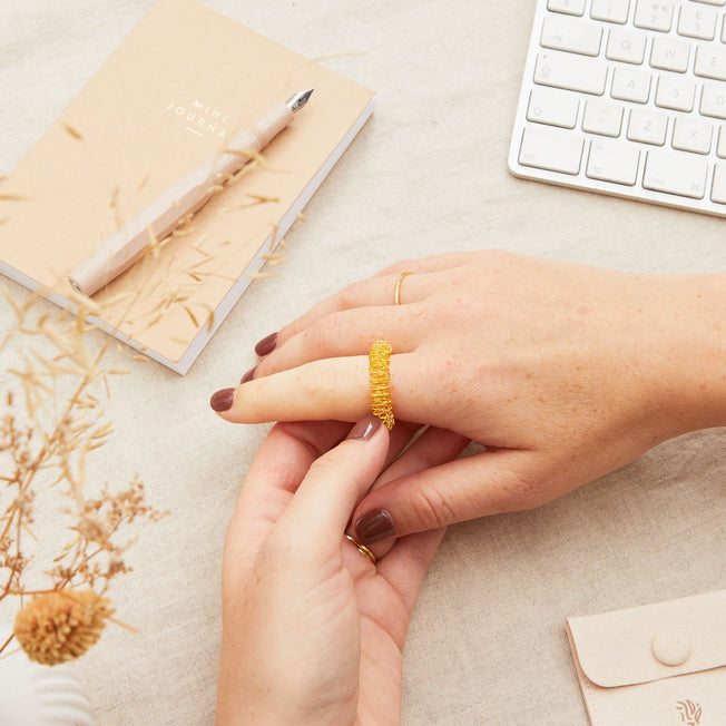 Gold Acupressure Ring