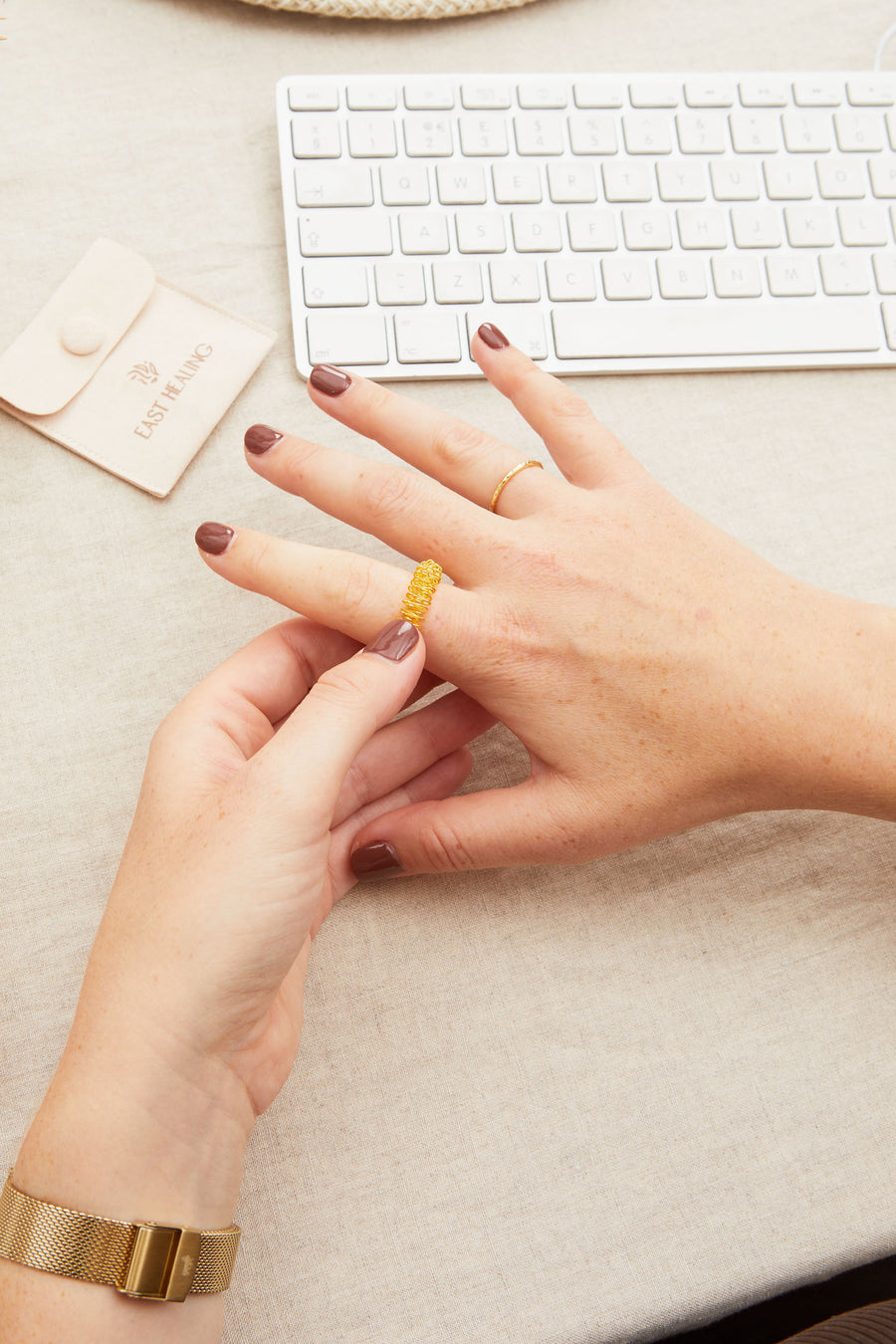 Gold Acupressure Ring